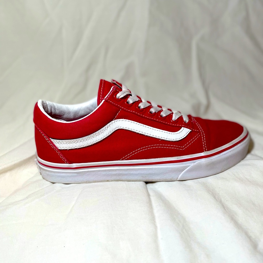 Red old skool vans